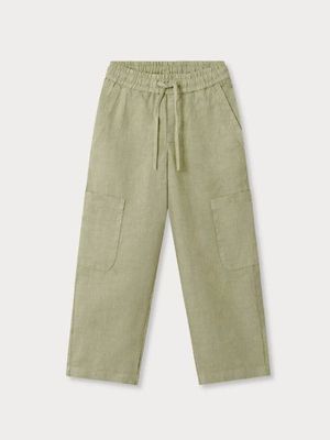 Kids Kerala Green Eleuthera Linen Trousers