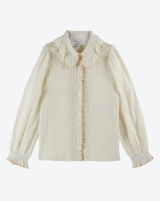 Emile & Ida Cream Embroidered Collar Blouse