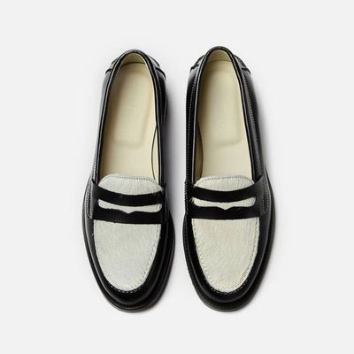 Wilde Black + White Pony Penny Loafer - Women's