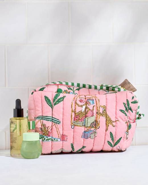 Cabana Cats - Quilted Pouch - Peach Daiquiri
