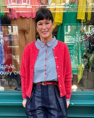 Lowie Gingham Bestickte Bluse