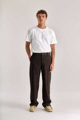 MAKULU Recycled Poly Wool Blend  Trouser- Walnut