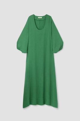 Henrietta Organic Cotton Cheesecloth Dress in Palm Green