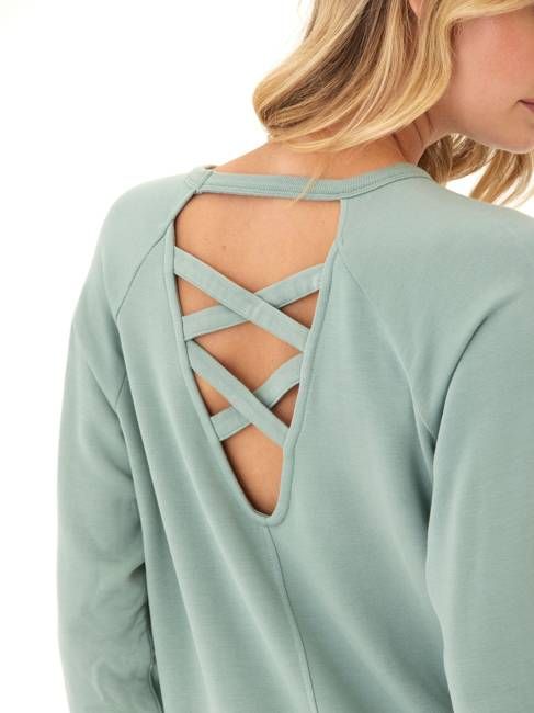 Danica Feather Fleece Criss Cross Pullover