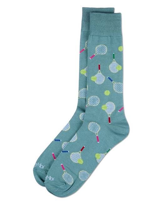 Blue Combo - Tennis Bamboo Crew Sock - Infinity Classics