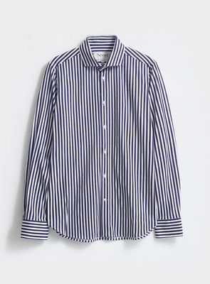 Recycled Modern City Stripe Cut Away Collar Shirt