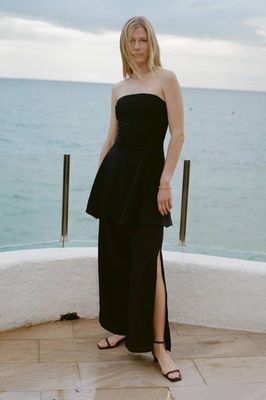 The Chiara Mini Bandeau Dress in black