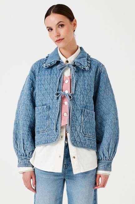 Heidi Quilted Denim Jacket in Rodeo
