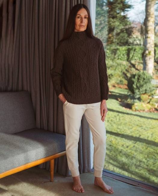 Zadie Organic Cotton Trousers In Beige