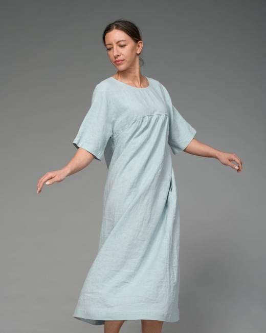 Nagomi - Linen Dress in Glacier