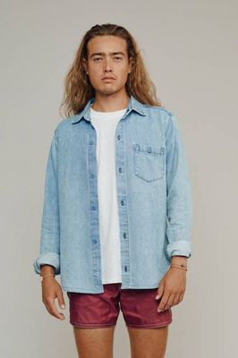 Denim Curved Hem Topanga Shirt