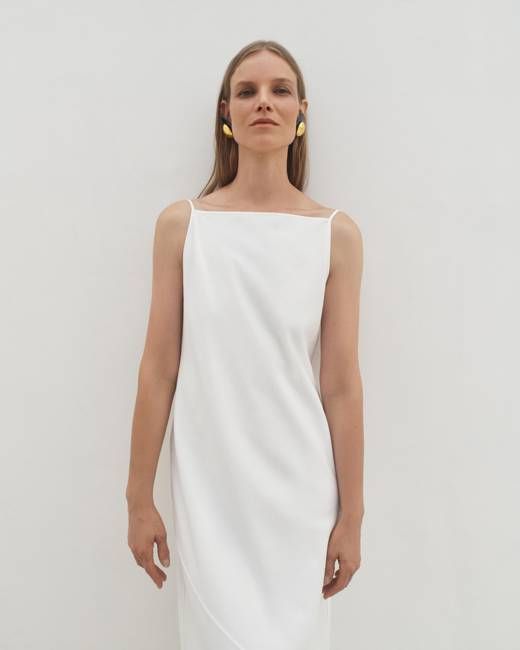 Square Neck Slip Dress | Off White