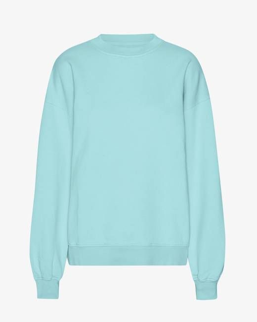 Organic Oversized Crew - Teal Blue