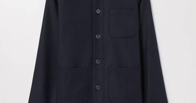 Dark Navy Wool Overshirt | Italian Recycled Wool | Asket
