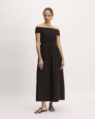 The Gauze Off-the-Shoulder Dress | Black