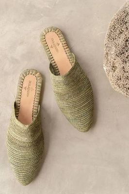 Babouche Tayri Slip-Ons für Damen, Grün