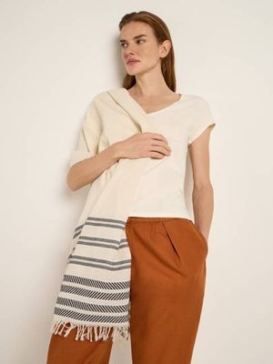 Scarf with ikat pattern