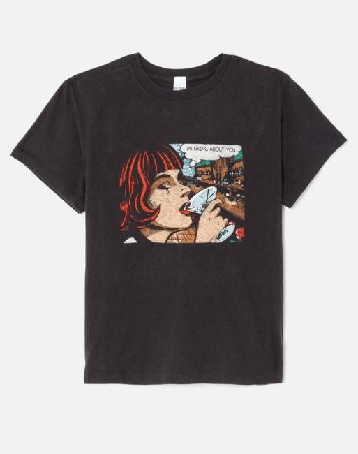 Classic Tee Drinking About You - Washed Black