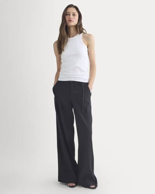 Racerback Tank in Pointelle | White