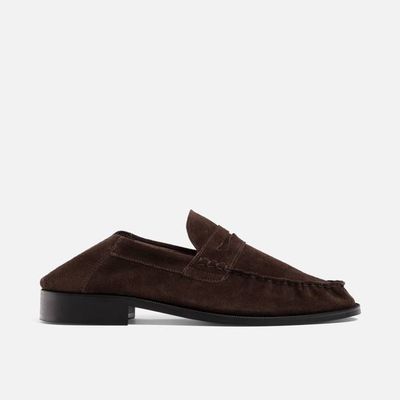 CB Brown Suede Foldable Ruched Loafer - Men's