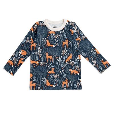 Long Sleeve Tee - Deer & Foxes Night Sky