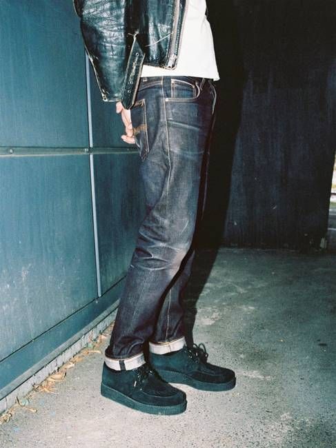 Solid Ollie Dry Japan Selvage slim leg jeans | Nudie Jeans