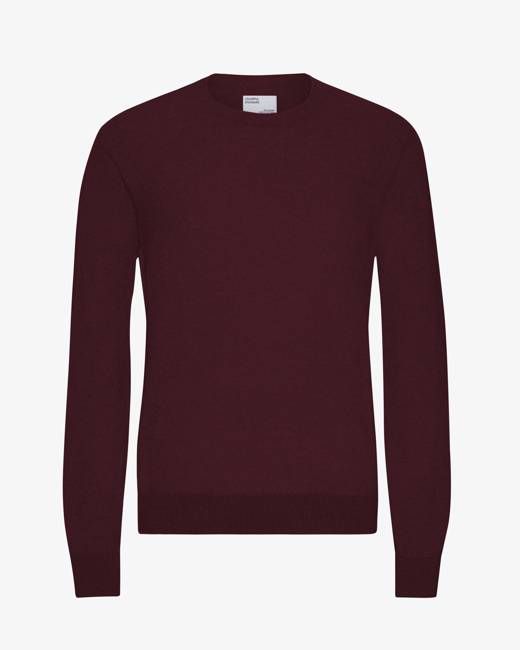 Light Merino Wool Crew - Oxblood Red
