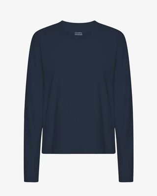 Women Organic LS T-Shirt - Navy Blue