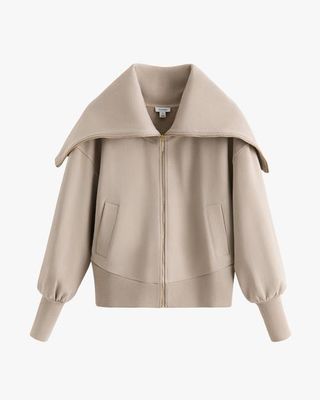 Fleece Oversized Collar Sweatshirt