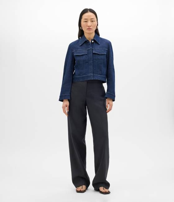 Cropped Denim Jacket | Dark Wash