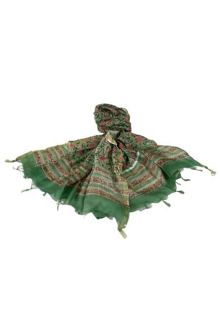 Chanderi Silk Cotton Blockprint Stole No. 32 Jodhpur Edit