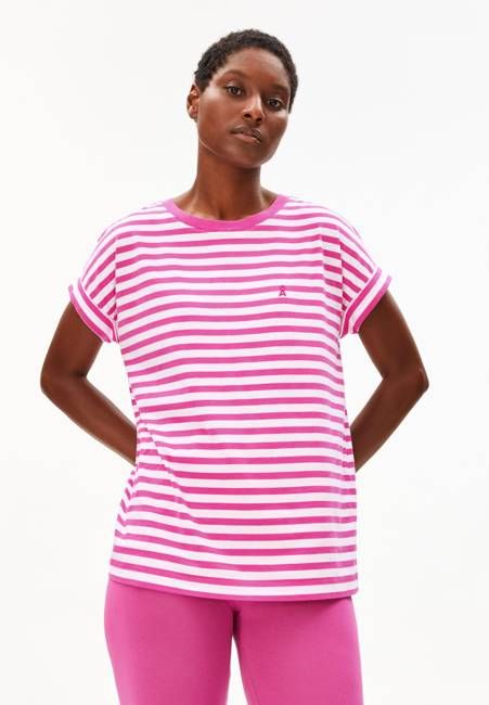IDAARA STRIPES T-SHIRT | white-very berry