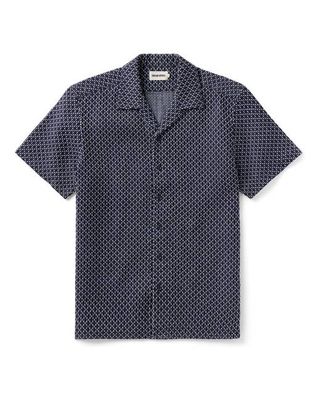 The Davis Shirt in Indigo Raindrop Sashiko