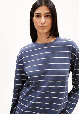 MARYNAA FINE STRIPE | nightshadow-oatmilk