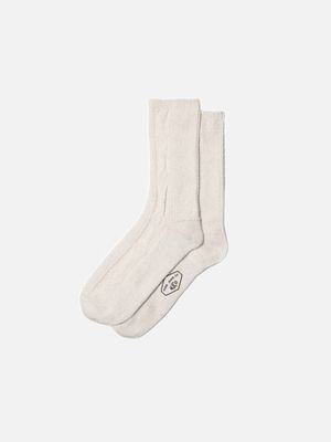 Women Cable Socks Offwhite organic cotton | Nudie Jeans