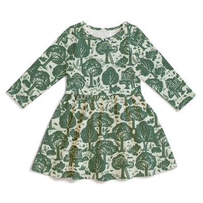 Calgary Dress - Treehouses Green