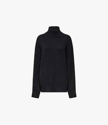 Cashmere Oversized Turtleneck | Black