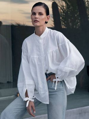 Oversized Linen Blouse