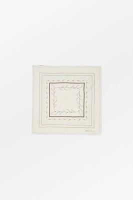 Schmaler Schal mit Blumenmuster 55x55 - Cremeweiß