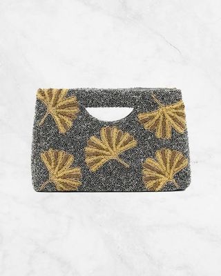 Silver Combo - Golden Leaves Clutch - Tiana Designs