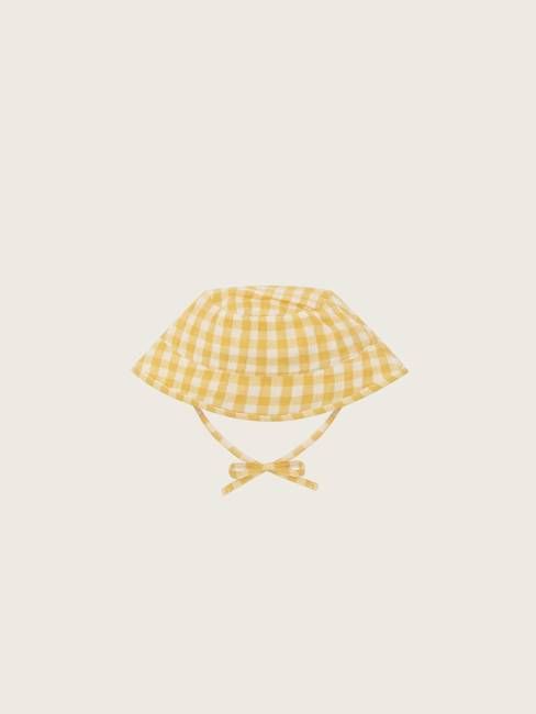 Honeycomb Gingham Bucket Sun Hat