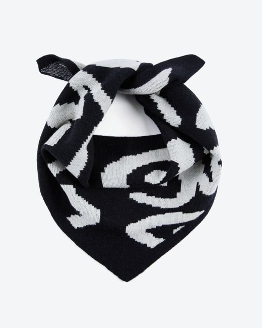 Miss PomPom 90's Black Wool Triangle Scarf