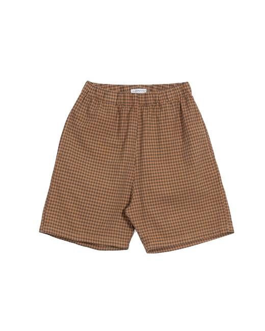 Olderbrother Elastic Short - Red Clay Check