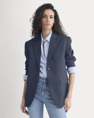 Tailored Drape Blazer | Navy