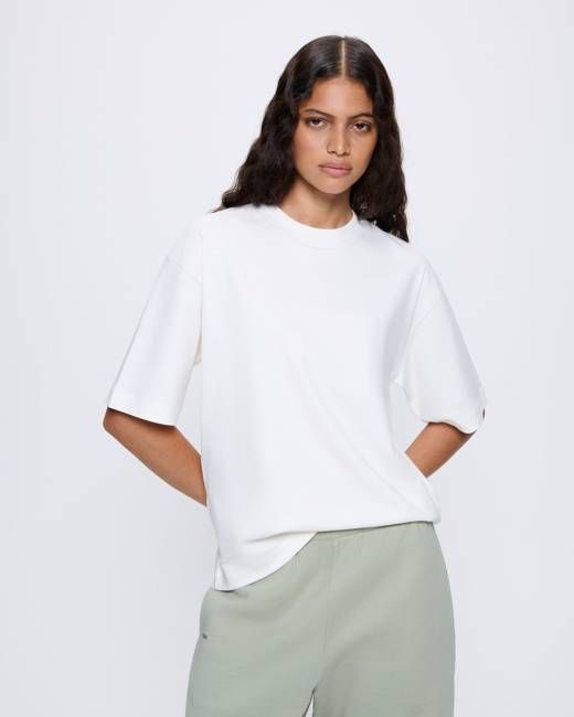 Womens Interlock Oversized T-Shirt—Off-White