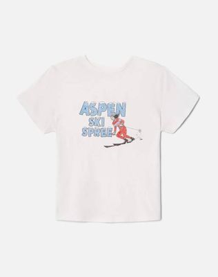 Classic "Ski Spree" Tee - Vintage White