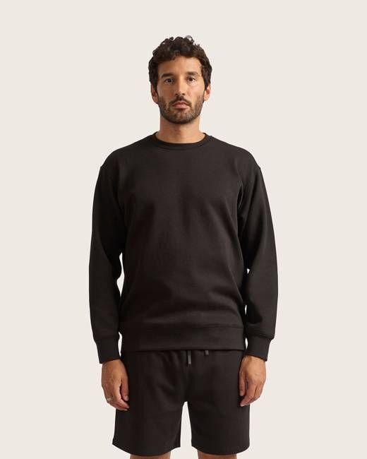 Bamboo CloudKnit Men's Crew Neck Sweater - Black