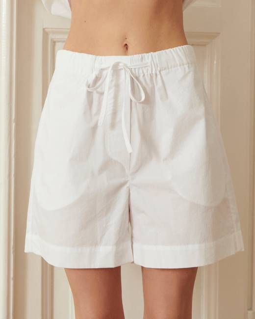 Vintage Pajama Shorts Cotton Comfort in White