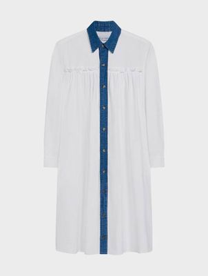 Celia Dress Denim Cotton Poplin