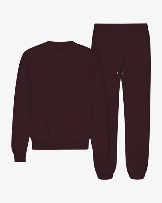 Organic Relaxed Sweatsuit - Oxblood Red
